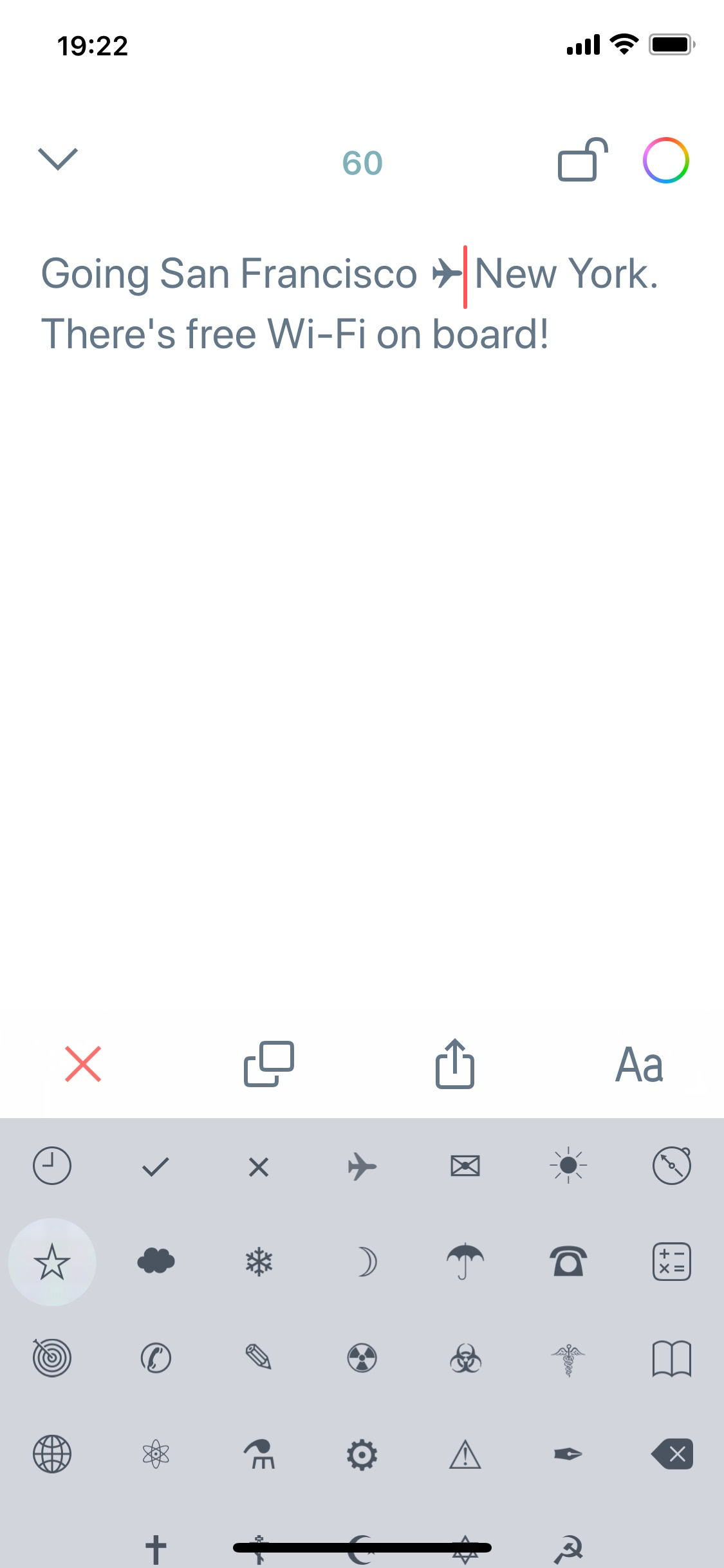 Writing with Chars keyboard