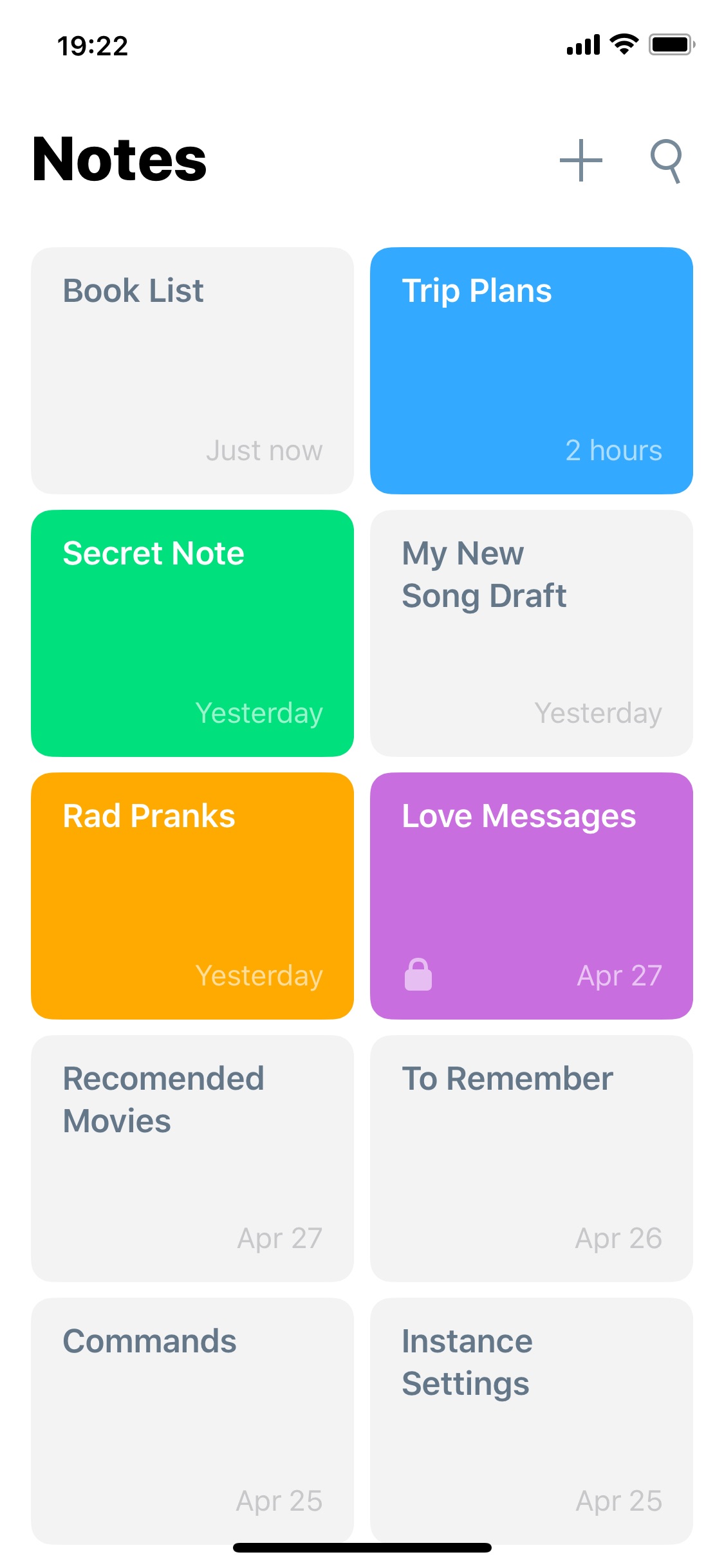 List of notes